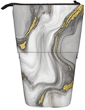 351 Teleskopisch Mäppchen Marmor Texturmuster Stehen Bleistifthalter Grosse Kapazität Bürobedarf Make-Up Tasche Mit Reißverschluss Kindergarten Stifteetui
