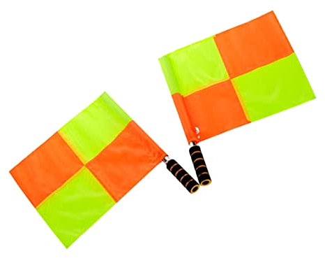 Happyyami 2stücke Fußball-schiedsrichterflagge Wehende Spielflagge Mit Handsignalflagge Kommandierende Schiedsrichterflagge Fluoreszierende Flagge Gelb