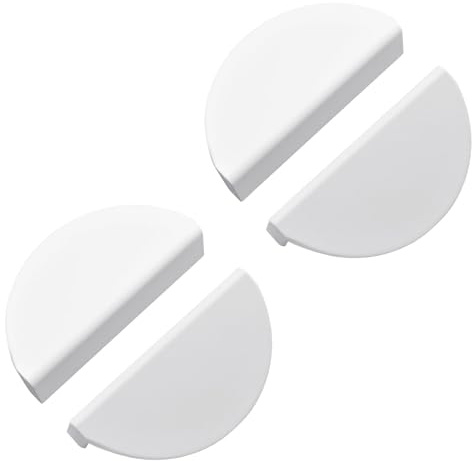 INCREWAY Schubladengriffe, Halbmond-Schubladengriffe, Aluminiumlegierung, halbrund, dekorative Türknäufe (weiß), 4 Stück
