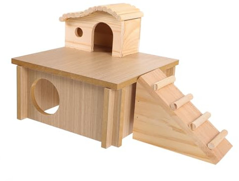 BESPORTBLE 1satz Holz Hamsterhaus Mit Kletterleiter Rückzugsort Für Kleine Haustiere Zum Spielen Und Trainieren Aus Hochwertigem Material Für Hamster Zwerghamster Und Andere Kleintiere