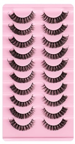 Faux Cils Naturel 3D Faux Cil, 10 paires de faux cils adhésifs réutilisables extensions de cils épais et naturels Artificiels Look Naturel Faux Cils pour Toutes les Occasions pour les Débutants (4)