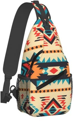 QVUEagriSJ Schultertasche für Damen und Herren, Crossbody-Rucksack, gepunktet, Crossbody-Tasche, Brusttasche für Reisen, Sport, Indianer1, Einheitsgröße, Sling-Rucksäcke
