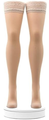 Activa -Calze Autoreggenti 70 Denari Compressione Graduata Riposante mmHg 11/14-Comfort e Benessere per le tue Gambe-Taglia L=3 colore Dune-100% Made in Italy