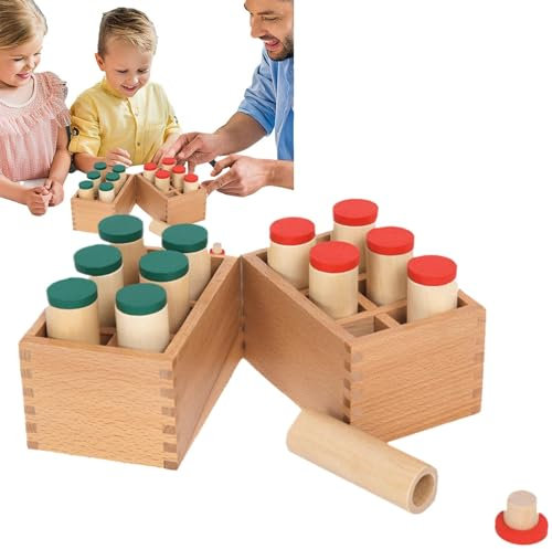 Cilindros de sonido,Cilindros auditivos sensoriales | Juguete cilíndrico de sonido auditivo sensorial de madera - Juguetes educativos con sonido de cilindro, botellas con sonido de desarrollo temprano