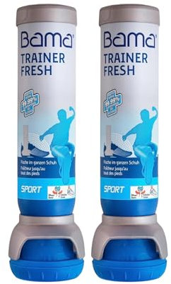 Bama Trainer Fresh Schuh Deo Set (2 x 100ml) – hygienische, antibakterielle Frische, transparentes Schuhspray für Sport-, Arbeits- und Freizeitschuhe