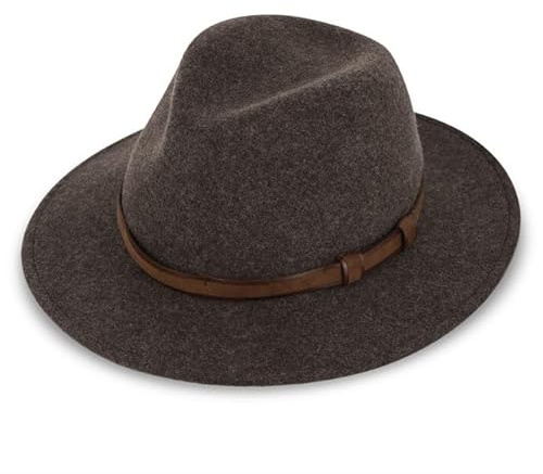 fiebig Dover Traveller Wollfilzhut | Crushable & Waterproof Filzhut mit verstellbarem Innenband & Ledergarnitur | Outdoor Hat Made in Europe