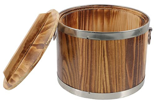 Cabilock Seau à Riz Vapeur Bois Récipient pour Cuisson Vapeur Seau à Riz Multifonction avec Couvercle Accessoire De Cuisine