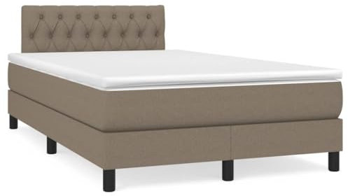 Iiaky Boxspringbett mit Matratze & LED Bett Mit Bettkasten Bett Boxspringbett Betten Boxspringbett Mit Matratze Taupe 120x190 cm Stoff // 3270064