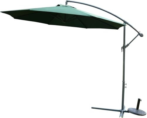 DecHome - Ombrellone da Giardino Decentrato 3x3 mt in Metallo/Poliestere Colore Verde