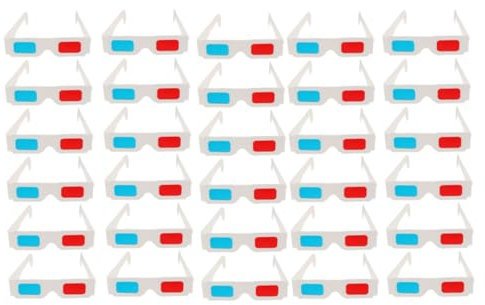 Vaguelly 30pièces Lunettes Anaglyphes Carton Lot Pour Adultes Et Garçon Fille Usage Cinéma Jeux Vidéo