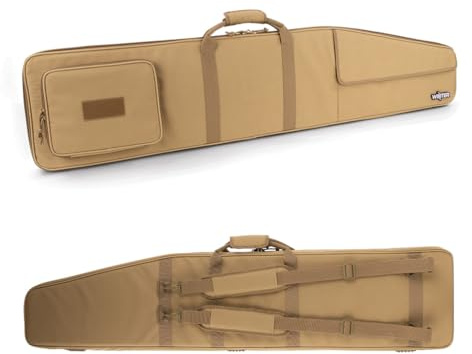 Winter Guncases 1982 Waffentasche 110-130 cm - gepolsterte Gewehrtasche mit verstellbarem Befestigungssystem, abschließbare Langwaffentasche, wasserabweisend, mit Rucksackgurten, Dokumentenfach