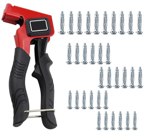 Inscrip Hohlraumdübel Set mit 34 Metall-Dübeln, Montage Set Hohlraumbefestigung, Schrauben in 3 Größen, Perfekt mit Hohlwänden, Gipskarton, Holzspan Sperrholzplatten, für 3-32 mm Wandstärke