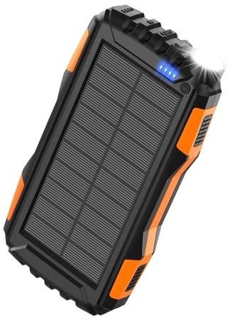 Solar Power Bank, 4 2 800 mAh bärbar laddare, 6 x 3,5 x 1,6 tum slitstark extern batteripaket med inbyggda kablar, SOS-stroboskop ficklampa för vandring, överlevnad och hemmabruk