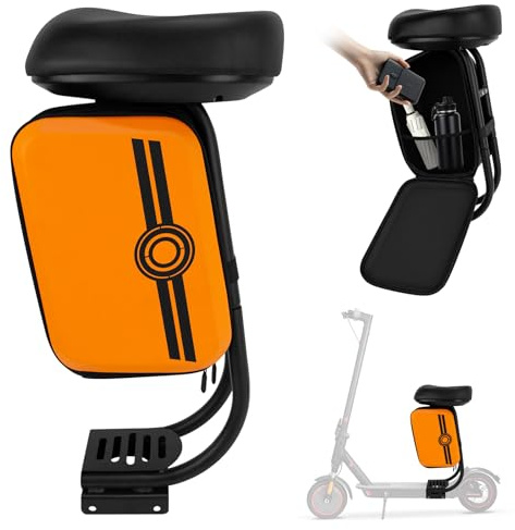 Siège de Trotinette Électrique Adulte, Compatible avec Xiaomi Trottinette Selle M365/Pro Series, Siège Accessoires avec Sac de Rangement, Installation sans Perçage, Supporte jusqu'à 120 kg