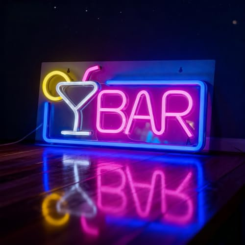 Behogan LED Neon Schild: LED Werbeschild Bier Neon Schild, Wanddekor Leuchtreklame Bar Sign, Acryl Barschild, für Innenraum Bar Dekoration, Hausbar, Pub, Club, Party (42×22cm)