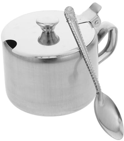 TOYANDONA Tarro de Azúcar con Tapa y Cuchara de Acero Inoxidable