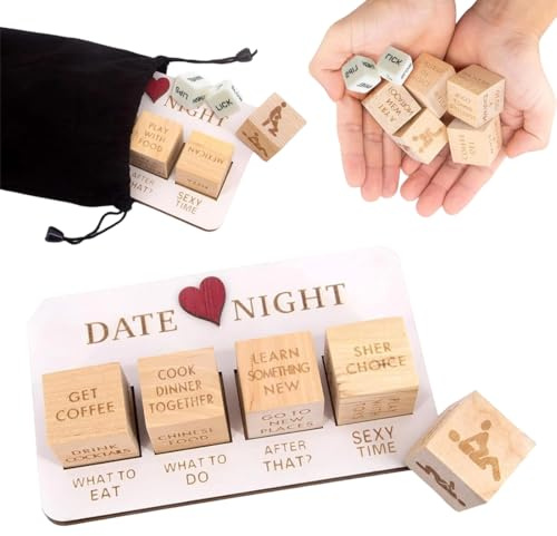 YAZWUR Set di Giochi di Coppia con Dadi, Idee Divertenti per Serate Romantiche, Regalo Originale per San Valentino, Anniversario, Compleanno