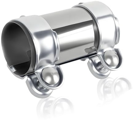 Auspuffschelle, ø 60mmX125mm Auspuff Rohrverbinder Doppelschelle Edelstahl Auspuff Schelle Universal Auspuffrohrklemme Abgasrohrverbinder für Auspuffrohr Auto