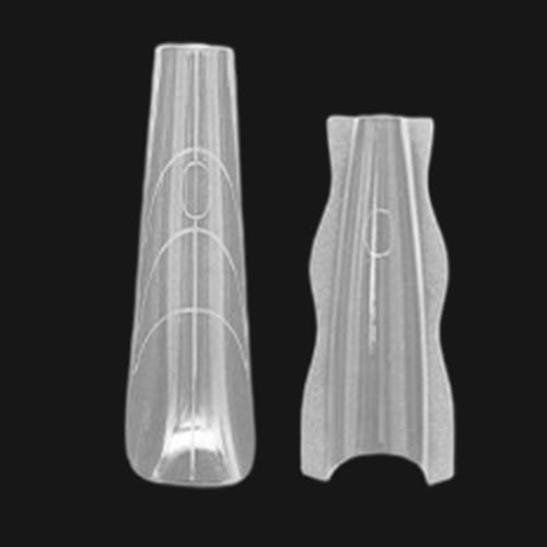 Moldes de Uñas Duales Transparentes – 180 Piezas Molde de Extensión de Gel, Formas de Uñas Sandwich Sin Papel para Extensión Rápida, Forma Trapecio & Almendra, Tips de Nail Aŕt DIY para Uso Pr