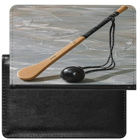 Reisepasshülle für Hockeyschläger für Damen und Herren, PU-Leder, minimalistisch, schlanke Vordertasche, Kreditkartenhalter, Reisedokumenten-Organizer