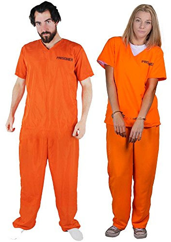 I LOVE FANCY DRESS STRÄFLINGS KOSTÜM=Unisex-2 TEILIG= Aufschrift Prisoner=ELASISCHER HOSENBUND= GEFÄNGNISS VERKLEIDUNG=Fasching Karneval JUNGGESELLENABSCHIED=SMALL-OHNE Handschellen
