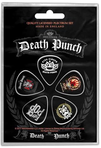 Five Finger Death Punch Guitar Pick Plectrum Pack X 5 Band Logo Nue offiziell