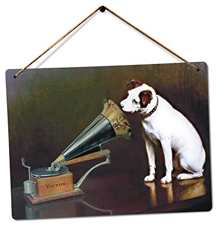 WTF | His Masters Voice | Twine - Metal Wall Sign Plaque Art Inspirational