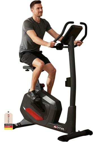 AsVIVA H22 Heimtrainer Ergometer - leiser Fahrrad Heimtrainer mit Riemenantrieb und automatischer Widerstandsanpassung - Fitness Apps kompatibel