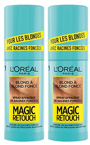 L'Oréal Paris Spray Instantané Correcteur de Racines Foncées - Magic Retouch - Blond à Blond Foncé - 75 ml - Lot de 2