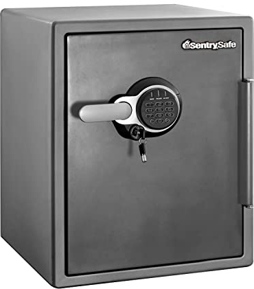 Master Lock Sentry Safe Certified Fireproof and Waterproof Safe, 56.5L, 472 x 605 x 490 mm, Digital Combination with backup Key and Backlit Keypad, for home and professionals