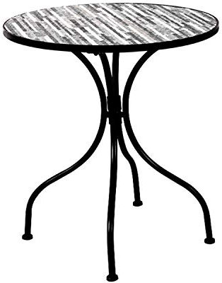 INDA-Exclusiv Mosaik Tisch Mosaiktisch Gartentisch Stein Optik Gartenmöbel mediteraner Bistrotisch 60 x 70cm