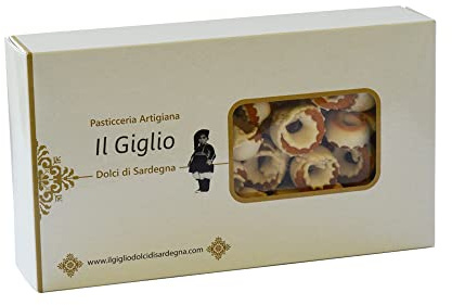 TIRIKEDDAS CON MIELE - Biscotti Artigianali della tradizione Sarda con ripieno di miele - Pasticceria Artigiana Il Giglio Dolci di Sardegna - Confezione rigida riciclabile 350 grammi