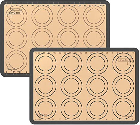 2 Pieces Silicone Baking Mat Set - Non Stick Food Safe, Silicone Fondant Sheet, Non Slip Pastry Mat Easy to Clean