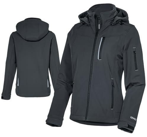 Uvex tune-up Softshell-Arbeitsjacke für Damen - Wasserabweisende Outdoorjacke - Schwarz - Gr. L
