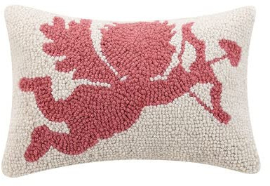 Peking Handicraft 30TG883C12OB Cupid Hook Embroidered Pillow, 12-inch Length
