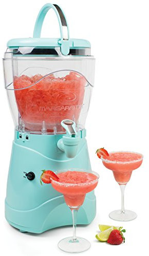 Nostalgia Gefrorene Getränkemaschine und Margarita-Maschine für Zuhause - 3,7 L, Slushy-Maschine mit Edelstahl-Auslauf - Einfach zu reinigen und doppelt isoliert - Aqua