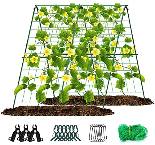 Sloane Treillis d' | Treillis en A 48 x 48 Pouces pour Jardin - Treillis Pliable grimpantes, Support Croissance pour, Tomate, courge, courgette, Pois.