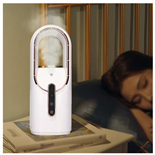 VVLXRIC Ventilateur Colonne Sans Pale, Rechargeable Par Usb,Avec Humidificateur Mini Ventilateur Usb ExpéRience Confortable Ventilateur Brumisateur, Pour La Maison, Le Bureau, Les Voyages