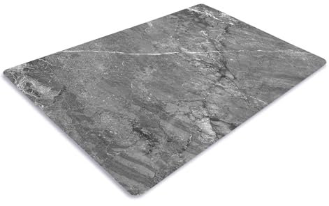 Pagnanno. Chopping Board-Catering Cutting Set-Kitchen Board-Glass Worktop Savers-Sink Chopping Board-Large-Worktop Protectors Heat Resistant-Marble Effect Grey (Design 6, 50 x 40 cm (Pack of 1))