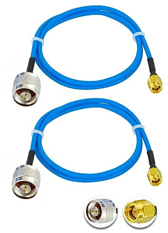 Vecys 2PCS SMA Männlich zu N Typ Männlich RF-Koaxialkabel N Typ RF-Koax Pigtail Kabel 20 /50CM RG405 SMA Männlich 50 Ohm Low Loss Verlängerungskabel