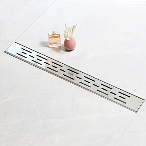 SaniteModar Canalina Scarico Doccia 40cm, Canaletta Doccia con Sifone e Filtro, Pannello di Linea