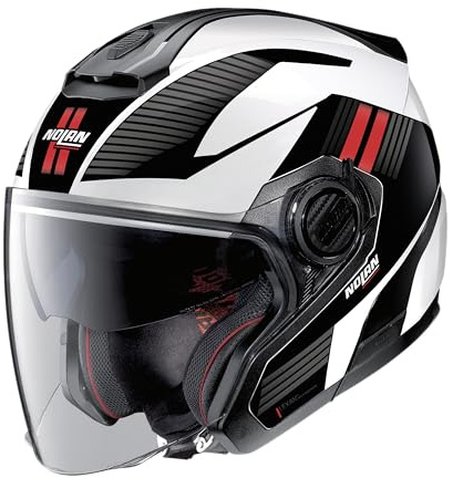 Nolan N40-5 06 Crosswalk N-Com Jethelm, schwarz/weiß/rot, M (58)