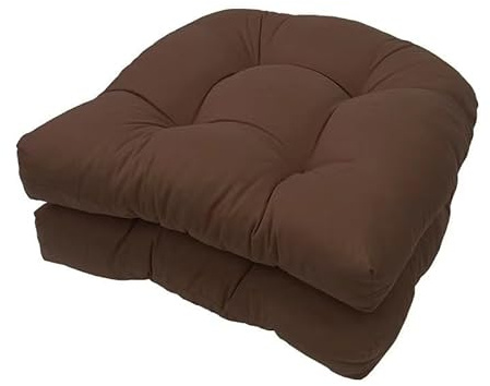 GYYFQH Stuhlkissen 2er Set, Sessel Kissen Zurück Sitzkissen Pad 48x48 cm, Sitzpolster Für Outdoor Geeignet, Outdoor Gartenstuhlkissen，Wasserdichtes Stuhlkissen(Coffee)