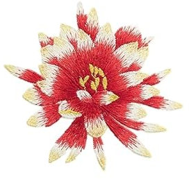XDNHD 13 x 11 cm, 2 Stück Begonien-Blumen-Stickerei-Aufnäher für Kleidung, Jeans, zum Aufnähen