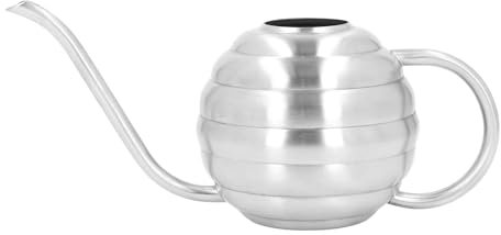 Aladeno Edelstahl-Gießkanne, einfache Bedienung, vielseitig einsetzbar, tragbar, Metall-Gießkanne mit langem uf, Wasserkanne für drinnen und draußen, dekorative Gartenarbeit, (Silber)