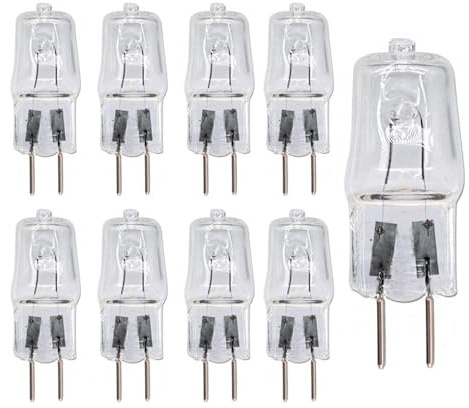 UGEFKMQ 10Pc Lampadina Alogena G6.35 220V 75W Lampada Alogena A Capsula Trasparente Gy6.35 50Watt 2 Pin 220-240 Volt Dimmerabile 35 W