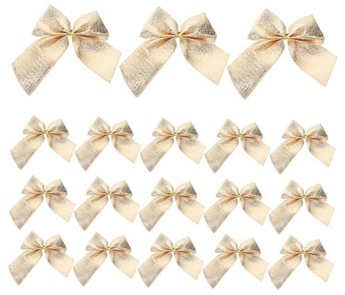 Cabilock Weihnachtsschleifen Dekorband Gold 5,5cm 24 Stück Glitzer Schleifen Für Baumschmuck Selbstgemacht Basteln Und Partydekoration