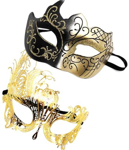 Karnevalsmaske, Spitzenmaskerade-Maske - 2X Vintage Gesichtsbedeckungen | Glitzerndes Maskerade-Masken-Set, Cosplay-Zubehör für Halloween-Karneval