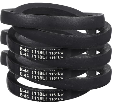 sourcing map 3Pcs B44 Classic Wrapped V-Belt, 47 Outside Circumference | Black Wrapped Industrial Rubber V-Belt,B Profile V-Belt,for Industrial Machinery Equipment