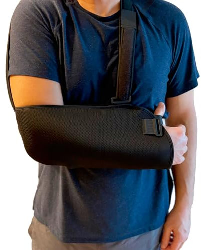 Ortones – Reggibraccio Sling Regolabile per Braccio e Spalla con Cinghia Antirotazione – Immobilizzatore Bilaterale per Adulti – Resistente, Traspirante e Facile da Regolare – Colore Nero